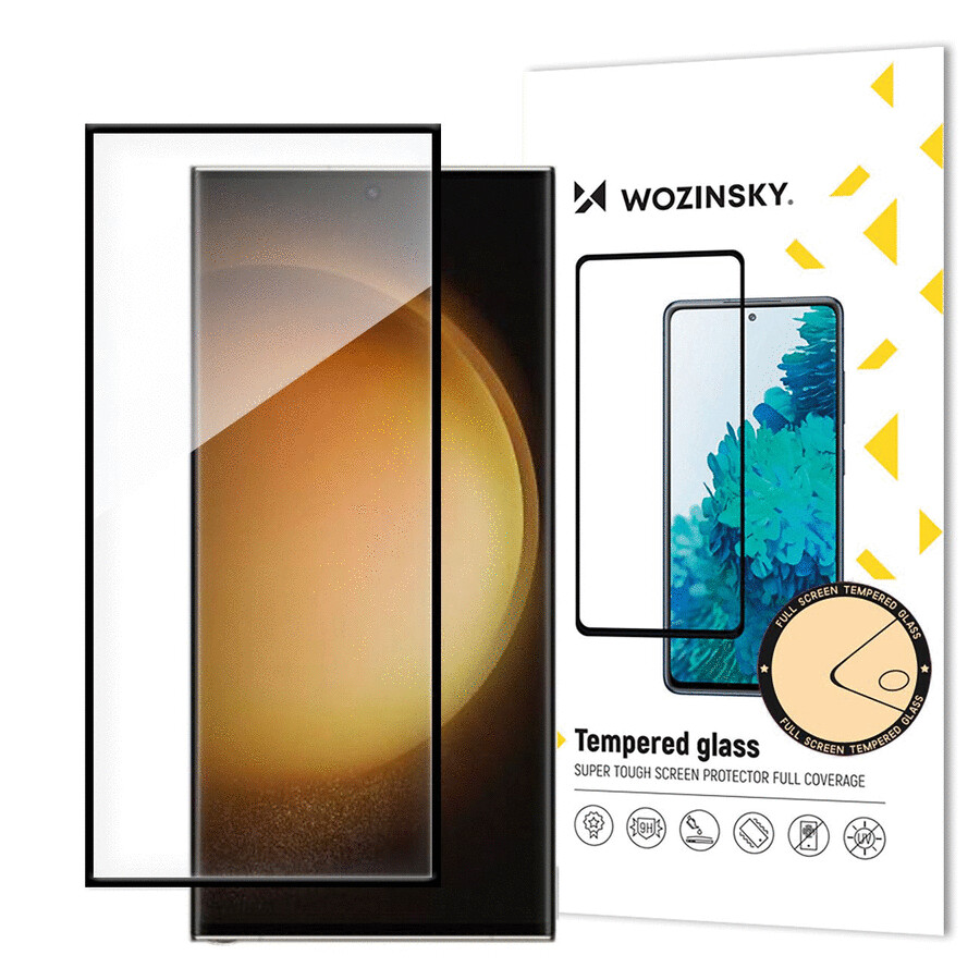 Wozinsky Full Glue GLASS Vollflächig, Displayschutz für SAMSUNG Galaxy S24  Ultra 5G, Glasrand Farbe Black