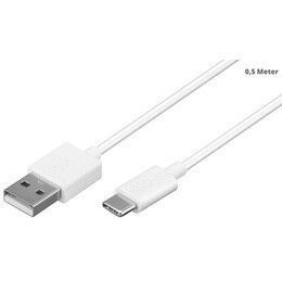 Goobay Hi-Speed Daten- / Ladekabel USB Typ C fr SAMSUNG Galaxy Tab Active 3, White , ca. 0,5m